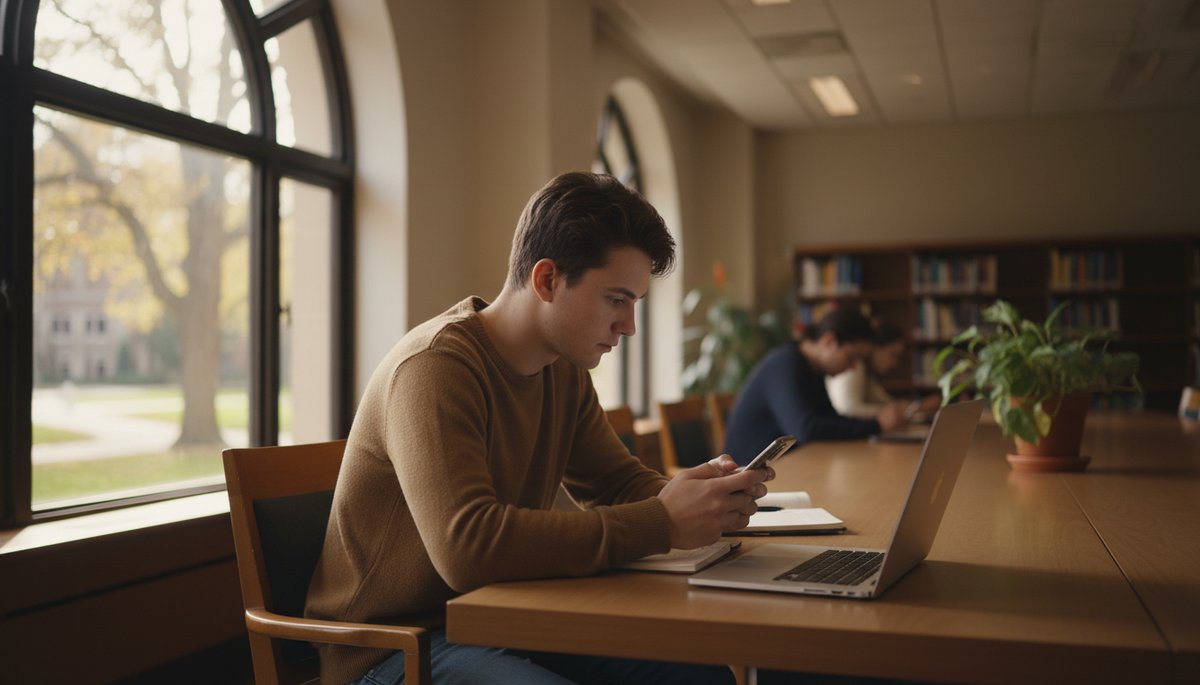 노트북 화면에 보안 자물쇠 아이콘이 표시된 최신 사무실 풍경