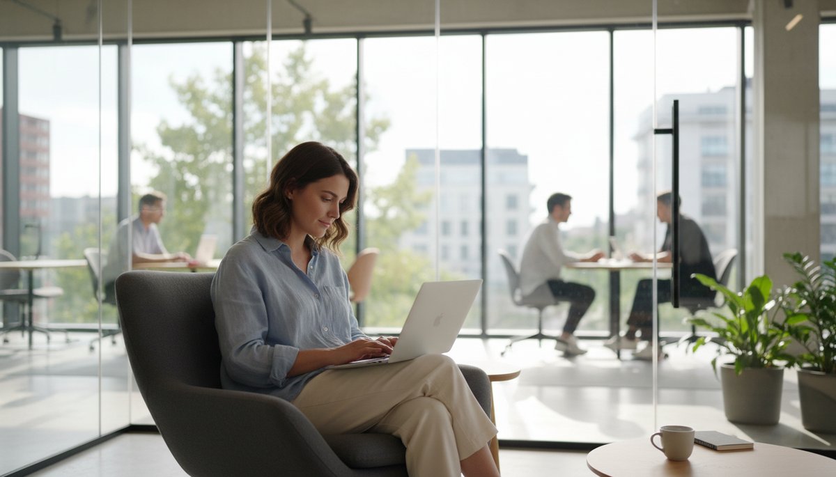한국어 키보드와 노트북을 사용하는 한국 직장인의 손