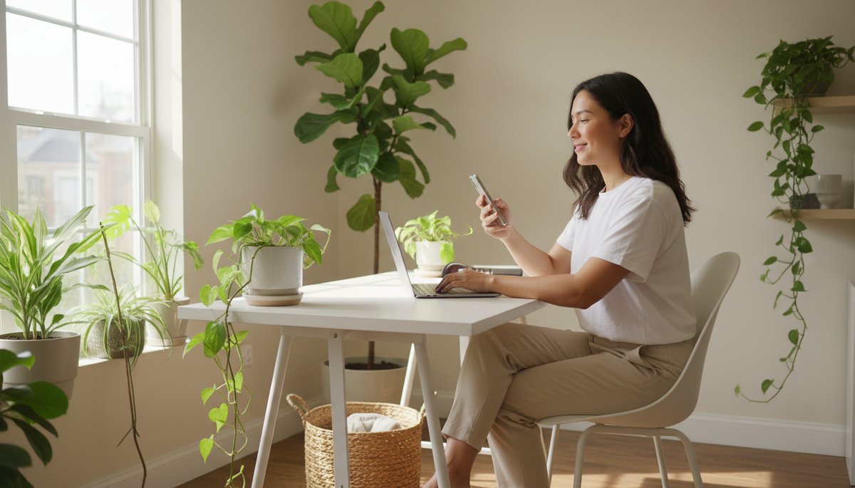 서울 카페에서 노트북으로 학습하는 한국 직장인