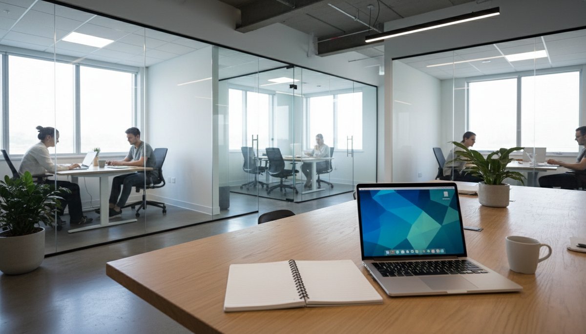 한국 스타트업 사무실에서 AI 에이전트 서비스를 기획하는 팀의 화이트보드 회의 장면