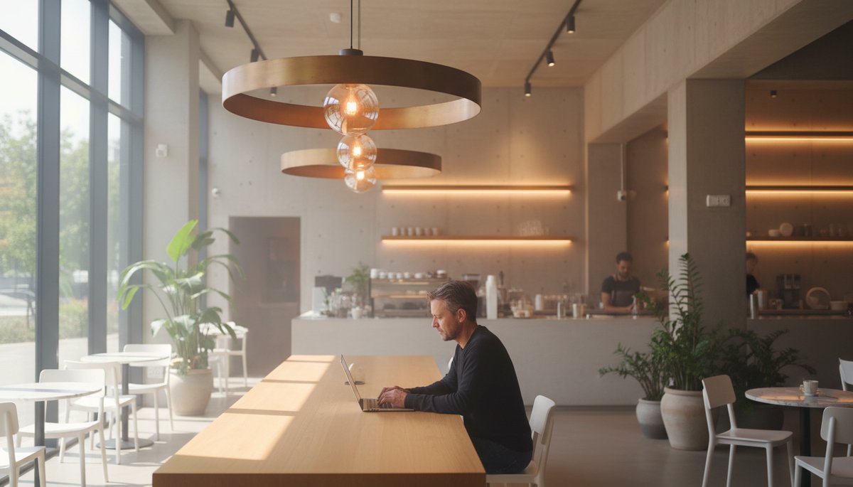 AI 로봇 두 대가 서로 마주보고 있는 미래적 이미지