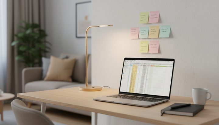 한국 직장인이 서울 카페에서 여러 AI 앱을 스마트폰에서 확인하는 모습