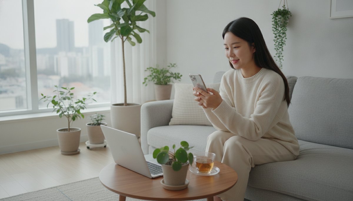 서울 오피스텔에서 구독료 인상 소식을 보고 대안을 찾는 직장인