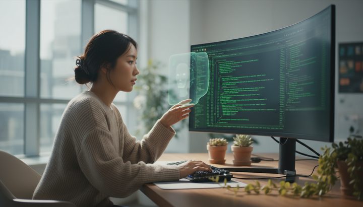 한국 직장인이 AI 코딩 도구 활용하는 모습