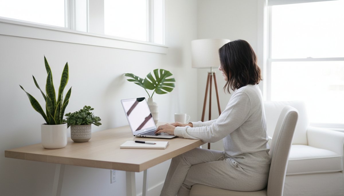 밝은 조명의 서울 스타트업 사무실에서 코딩하는 한국 개발자