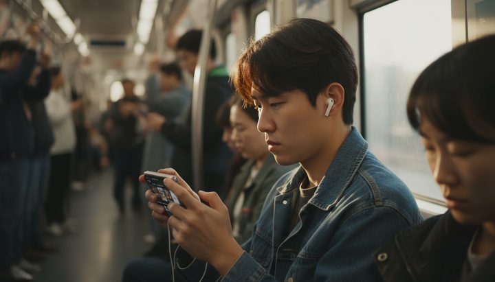 모바일에서 영상 편집하는 모습