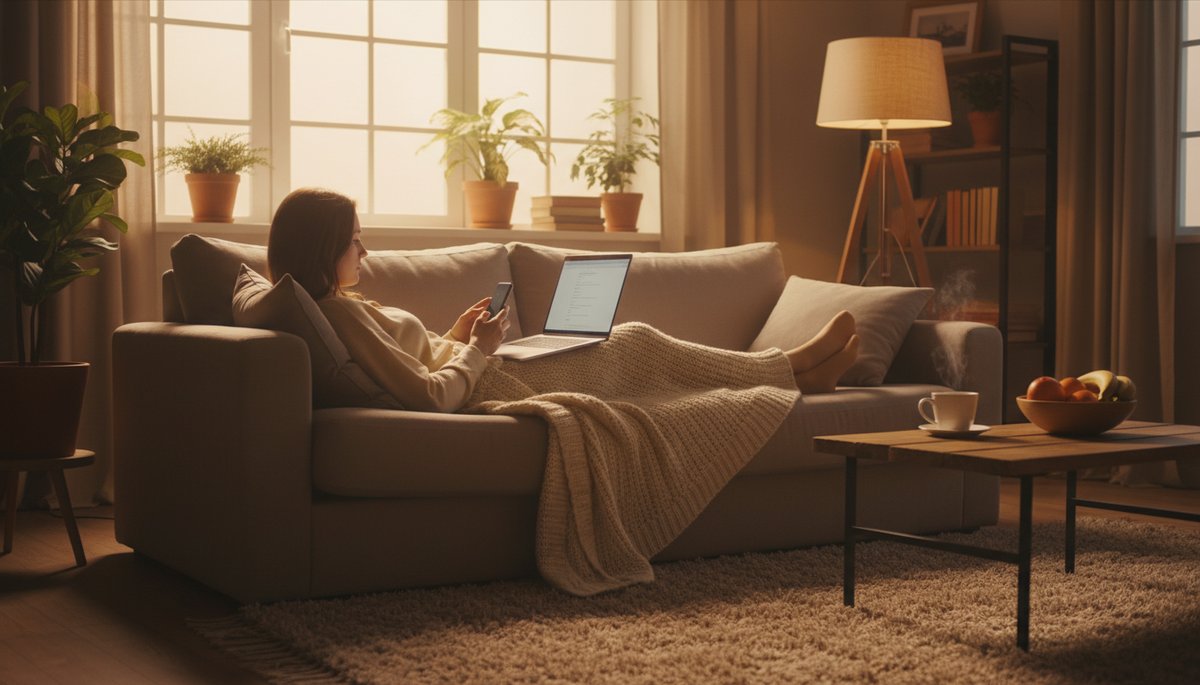 한국인 여성 크리에이터가 서울 홈 스튜디오에서 듀얼 모니터로 가로세로 영상을 비교하는 모습