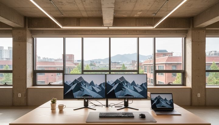 한국 대학 캠퍼스에서 스마트폰으로 영상 촬영하는 한국인 대학생