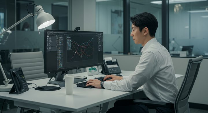 ChatGPT 4o 이미지 생성 기능을 사용하는 한국 직장인의 모습