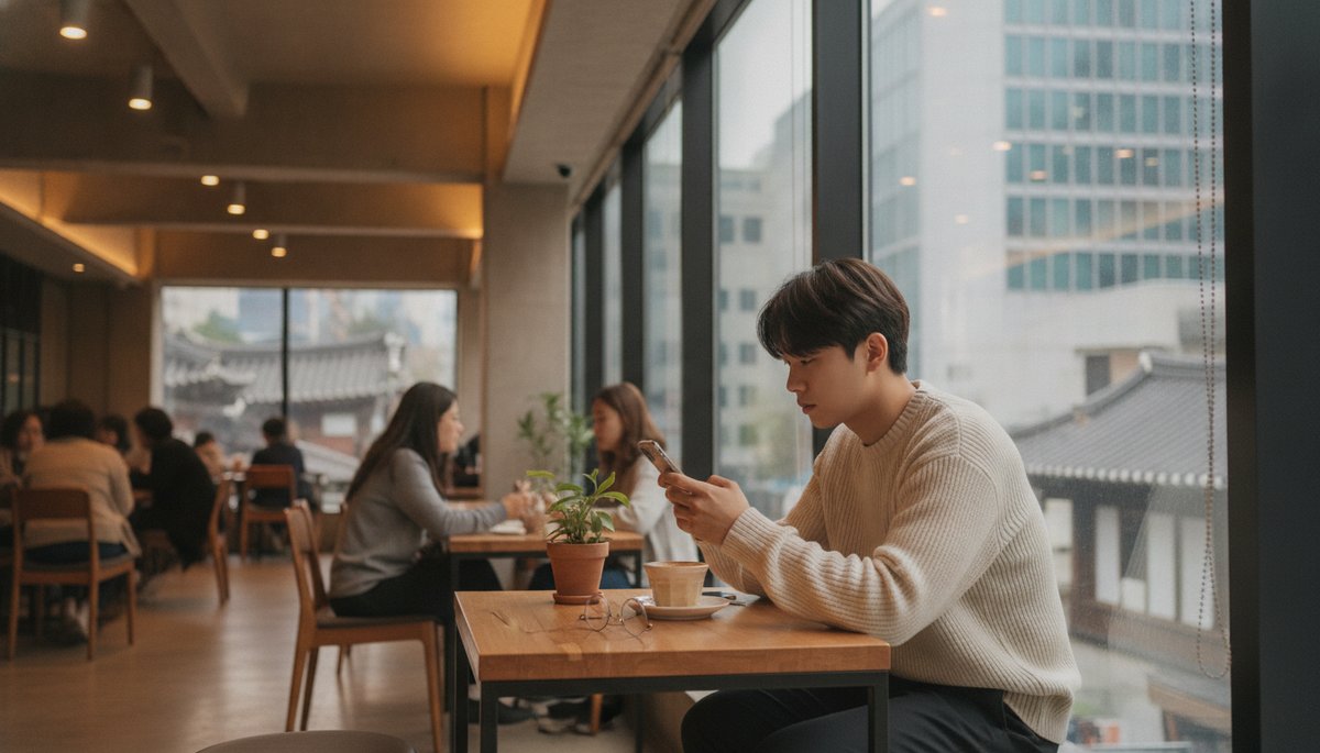 서울 아파트 거실에서 스마트폰으로 구독 결제 내역을 점검하는 한국인 여성