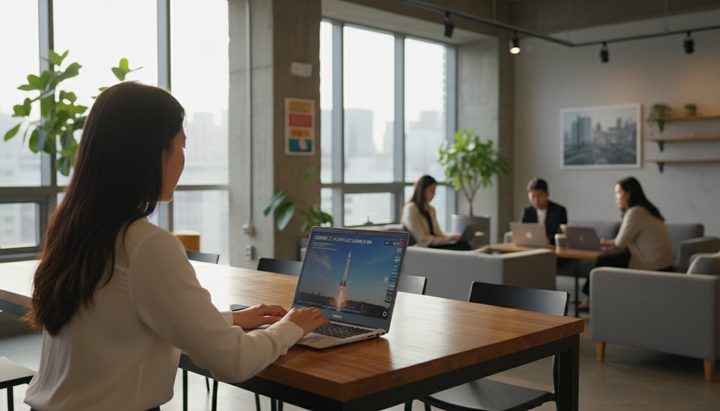 한국 아파트 책상 위 노트북과 스마트폰이 나란히 놓인 정물 장면, 한글 다이어리가 옆에 있는 한국식 미니멀 데스크