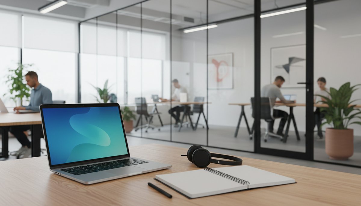 서울 카페에서 스마트폰으로 AI 챗봇을 사용하는 한국 여성