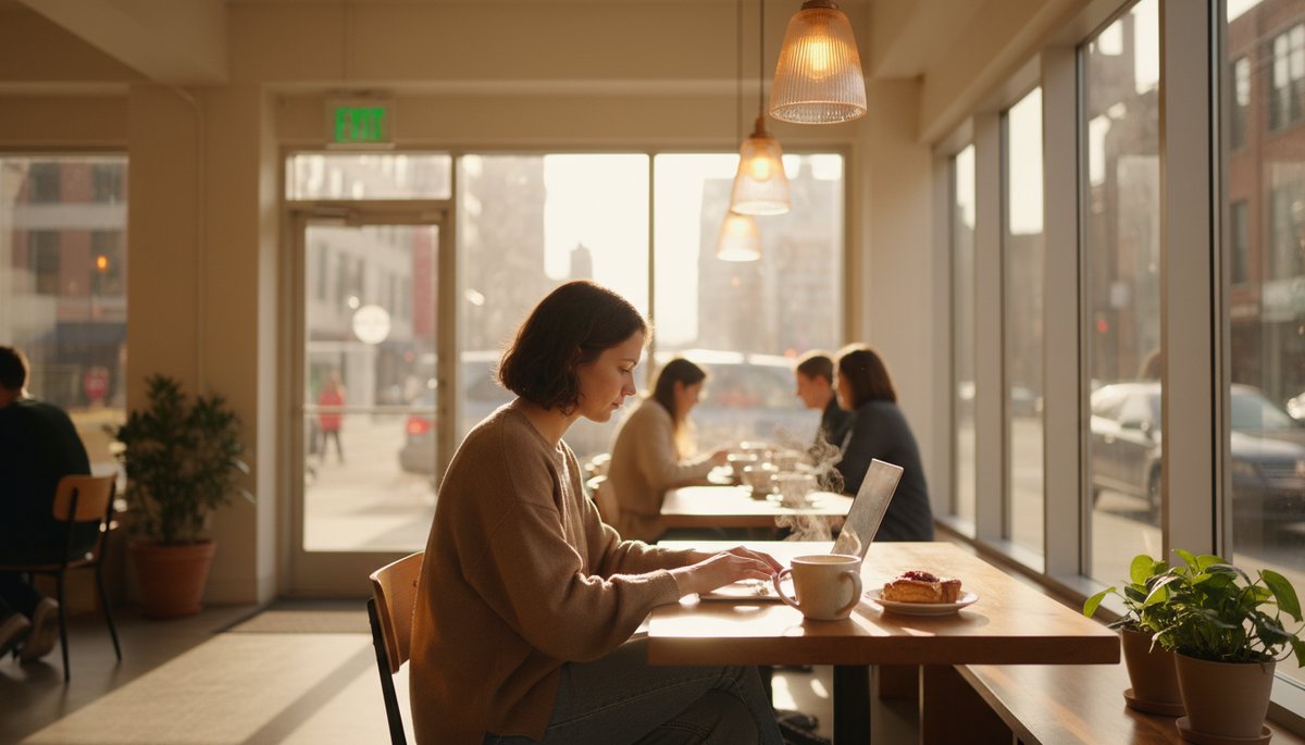 한국 오피스에서 여러 AI 서비스를 비교하며 업무하는 한국 직장인