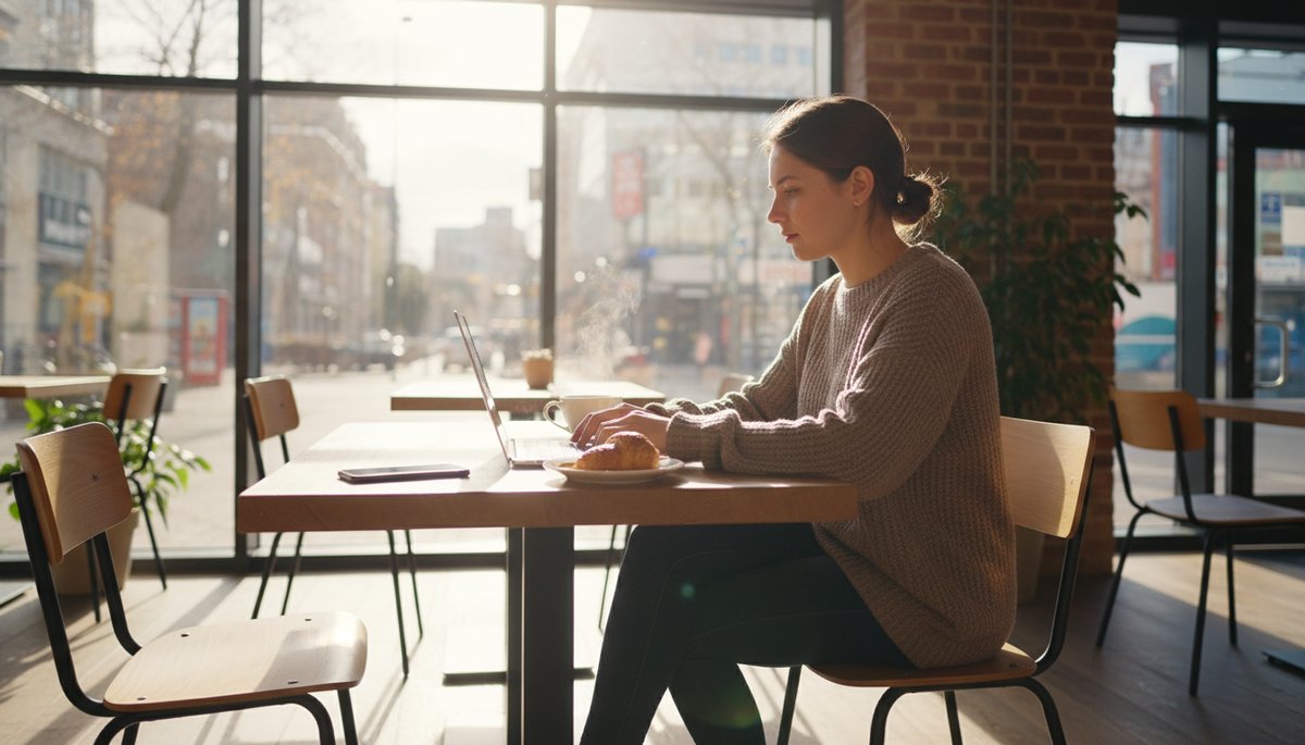 서울 지하철 2호선에서 이어폰을 끼고 스마트폰으로 뉴스를 읽는 한국인 20대 여성 직장인