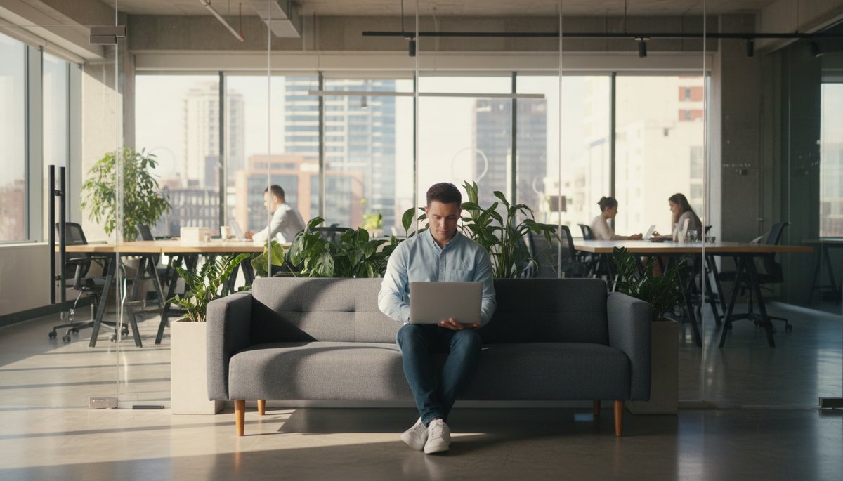 노트북 화면에 파워포인트 슬라이드가 자동 생성되는 모습