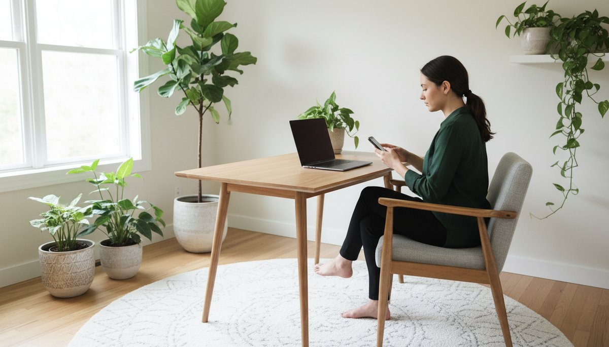 서울 강남 오피스에서 노트북으로 금융 데이터를 분석하는 30대 한국인 남성