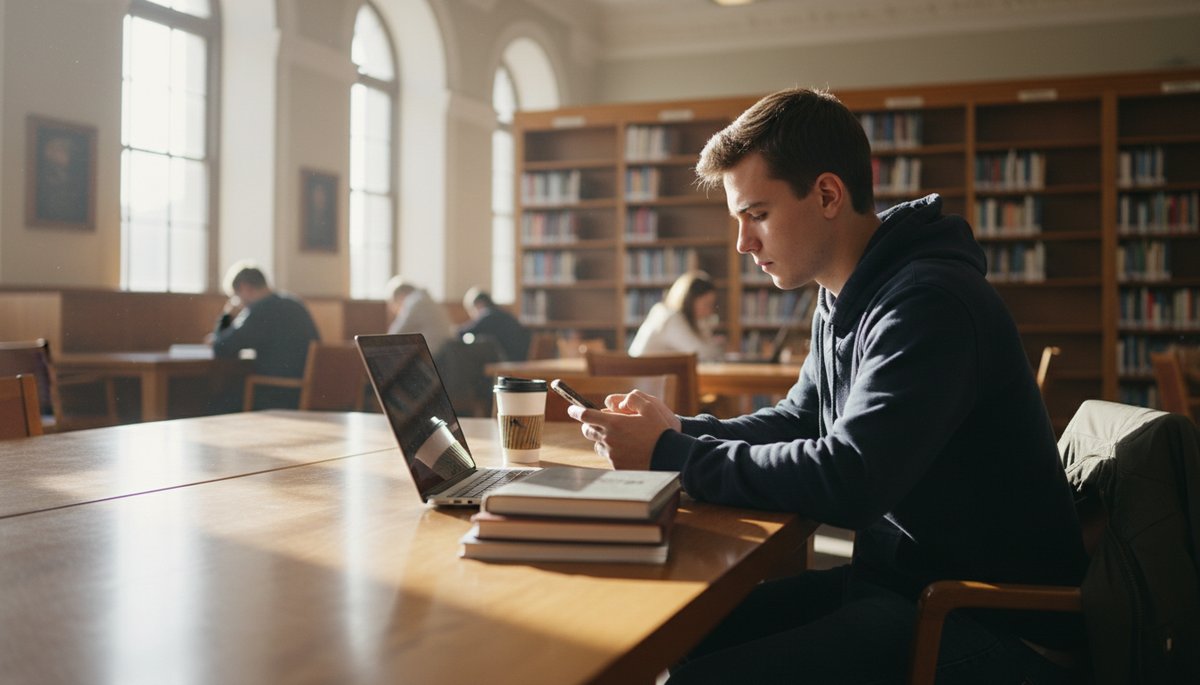 카페에서 스마트폰으로 구독 서비스 관리 앱을 확인하는 한국 직장인