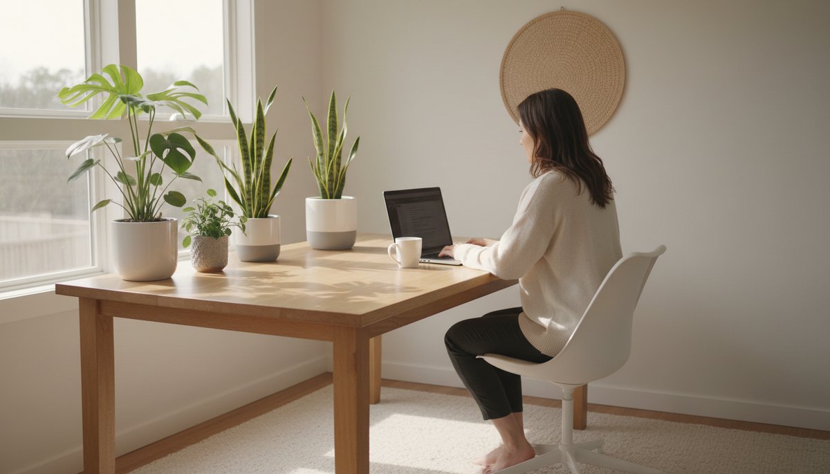 서울 카페에서 이어폰으로 스포티파이 AI DJ를 듣는 한국 직장인